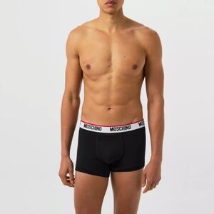 Moschino Men's Cotton Logo Waistband Boxer Briefs Medium New Black